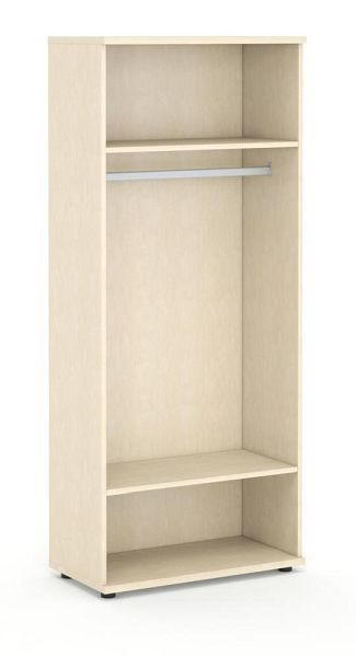 Deskin Offenes Regal OFFICE-LINE inkl. Kleiderstange, Dekor Ahorn Melamin, H 1890 x B 800 x T 420 mm, 353169