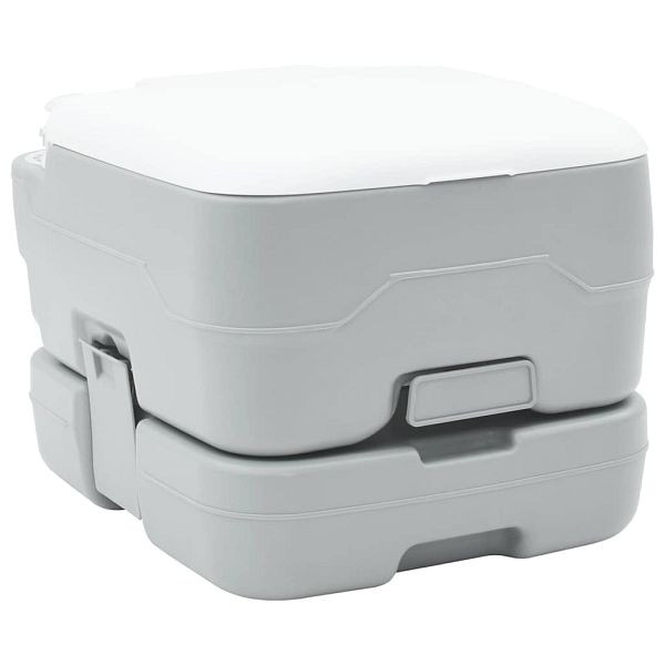 vidaXL Portables Campingklo Grau und Weiß 41,5 x 36,5 x 30 cm Plastik, 42001438