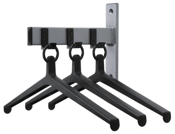 Deskin Wandgarderobe inkl. 3 Kleiderbügel, mit 3 Haken, Länge 240 mm, H 200 mm, B 50 mm, 218443