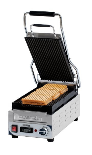 Casselin Panini-Grill Premium Kompakt - Gerillt / Gerillt - mit Timer, CGPRRXSPT