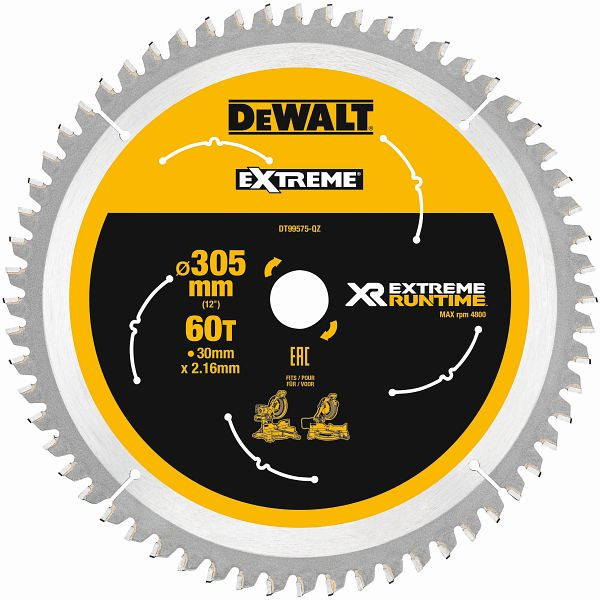 DeWalt Kreissägeblatt stationär 305/30mm 60WZ/FZ, DT99575-QZ