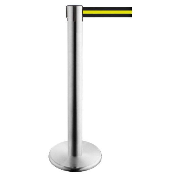 Stein HGS Personenleitsystem -P-Line Titan-, edelstahl, schwarz/gelb/schwarz waagerecht (gestreift), mit Gurtendstück (Standard), 15692-0502