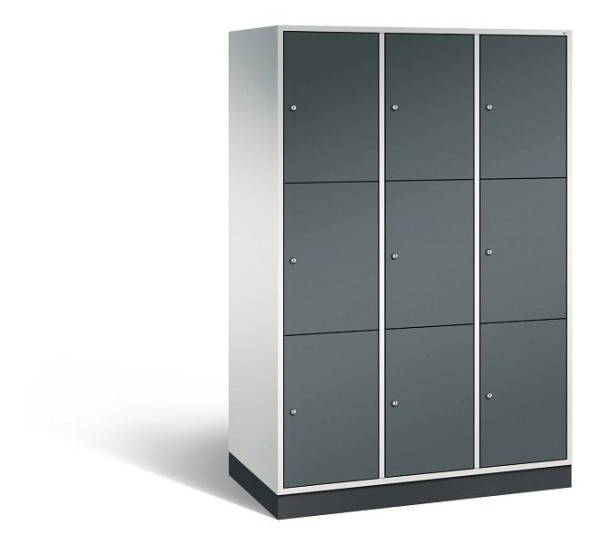 C+P XL-Schließfachschrank Intro, 9 Fächer, H1950B1220T590 mm, Grau/Anthrazit, 8370-303 S10121