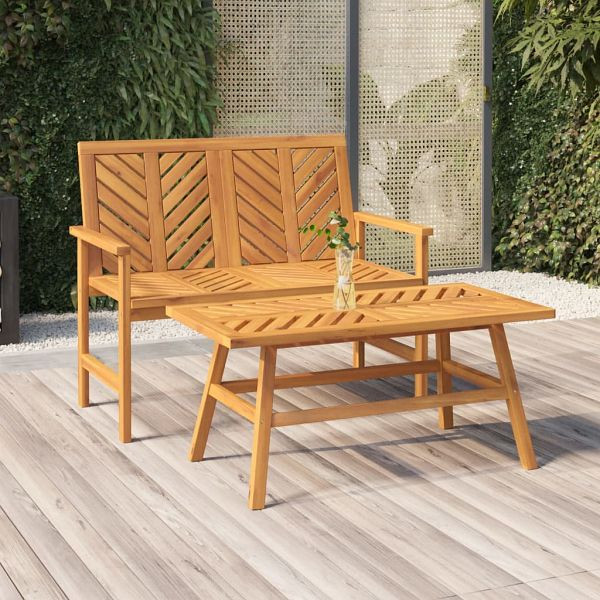 vidaXL Gartenbank 109 cm Massivholz Akazie, Material: Akazien-Massivholz, mit Öl behandelt, 362234
