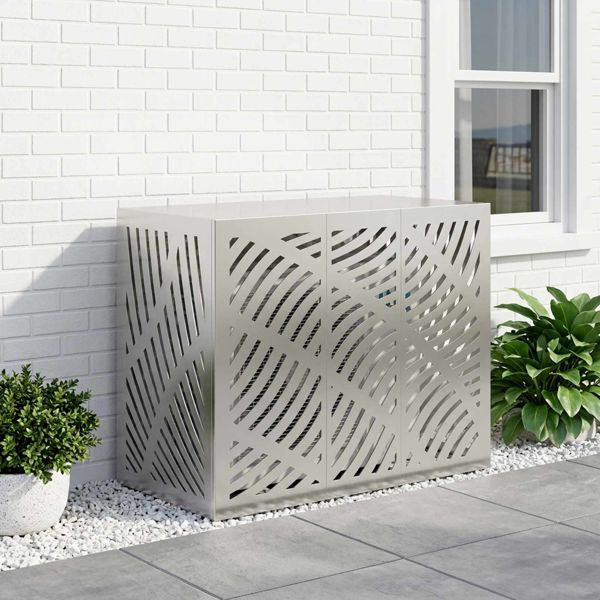 vidaXL Klimaanlagenabdeckung Silber 110 x 50 x 80 cm Edelstahl, 8014112