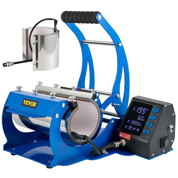 VEVOR 560 W Becherpresse, blau, 220 V, Temperatur & Zeit einstellbar 0-220°C / 0-999s, KBJLS500W220V7UM9V2