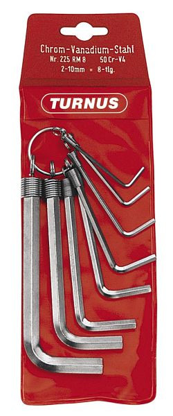 KUKKO Winkelschraubendreher Satz, Außensechskant: 2,0; 2,5; 3,0; 4,0; 5,0; 6,0; 8,0; 10,0 mm, VE: 10 Stück, 203-208