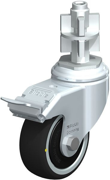 Blickle LKRA-PATH 80K-11-FI-ELS-FK-E17 Apparate-Lenkrolle mit Expander & Feststeller, Thermoplastisches Polyurethan, Grau, 848718