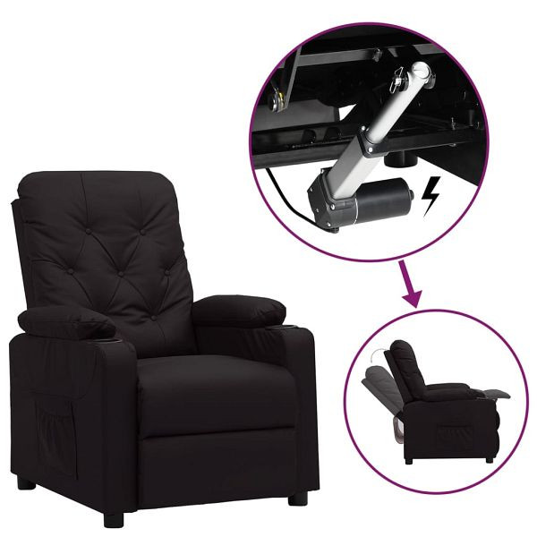 vidaXL Aufstehsessel Schwarz Kunstleder, 3093497, 8720286794289