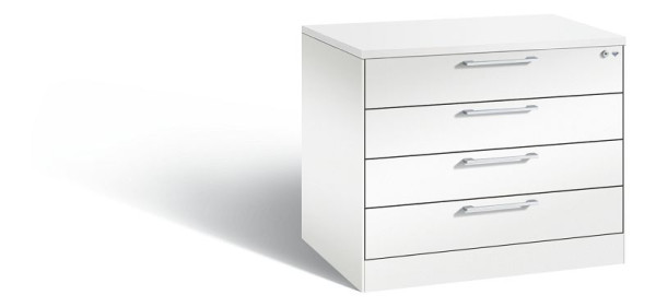 C+P Karteischrank Asisto, H710xB800xT600mm, Farbe: Verkehrsweiß, Bügelgriff, 146273-424 S10030