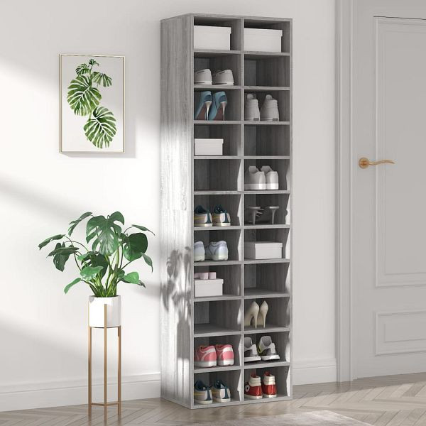 vidaXL Schuhregal Grau Sonoma 54x34x183 cm Holzwerkstoff, 815301