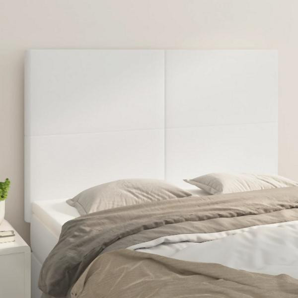 vidaXL Kopfteile 4 Stück Weiß 72x5x78/88 cm Kunstleder, 3116143