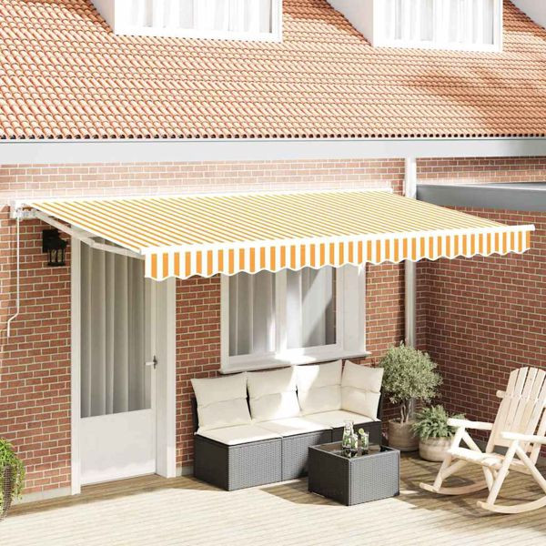 vidaXL Markisenersatzstoff Gelb und Weiß 4 x 2 m Polyester, 42000403