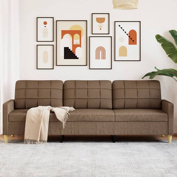 vidaXL 3-Sitzer-Sofa Braun 210 cm Stoff, weich, strapazierfähig, 4007417