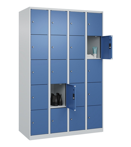 C+P Schließfachschrank Evolo PLUS, 20 Fächer, 1850x1200x500mm, 7035/5023, 049000-405 S10008