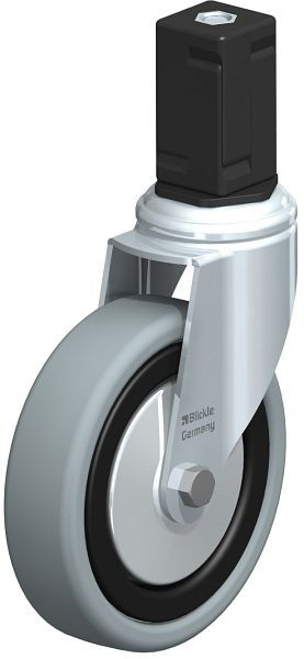 Blickle LKRA-VPA 126G-11-FA-EV17 Apparate-Lenkrolle mit Expander, Vollgummi, Grau, 848373