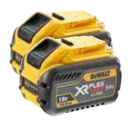 DeWalt 2er Akku-Set 54 Volt / 216 Wh, Ladezustandsanzeige, DCB548Y2-XJ