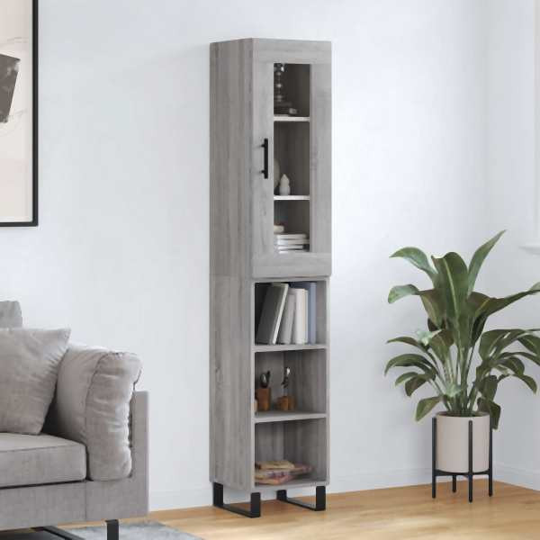 vidaXL Highboard Grau Sonoma 34,5x34x180 cm Holzwerkstoff, 3199391