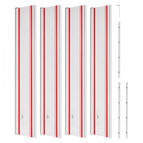 VEVOR Führungsschiene Handkreissäge, 4x 700 mm Alu-Kreissägeschiene & 3 Verbinder, kompatibel mit Tauchsägen, GDJDG700MM4J8NTZM001V0
