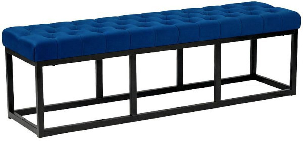 CLP Sitzbank Polson Samt Schwarz 150 cm, blau, 318770