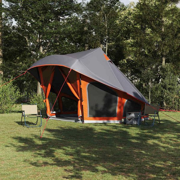 vidaXL Familien-Tipi-Zelt mit Dach Grau und Orange 508 x 470 x 300 cm, 42000968
