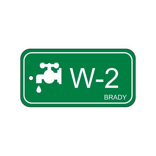 Brady Anhänger für Energiequellen, Wasser, Beschriftung W-2, VE: 25 Stück, 311919