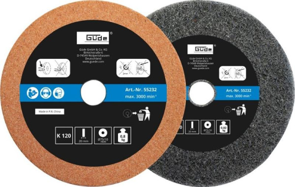 Güde Schleifscheibe 75x10x20mm Set K 120/400, 55232, 4015671324368