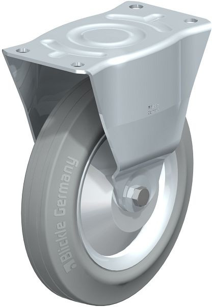 Blickle B-RD 252R-VLI-FA Stahlblech-Bockrolle, mittelschwere Ausführung, mit Anschraubplatte, Zweikomponenten-Vollgummi, Grau, 850012