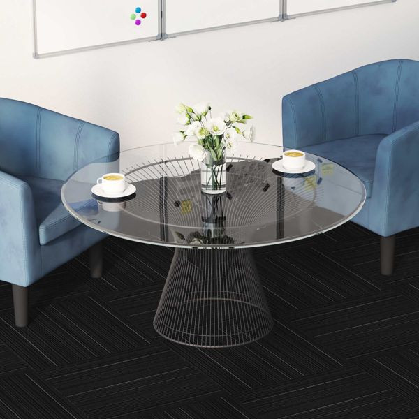vidaXL Teppichfliese Gestreift Dunkelgrau 50 x 50 cm 36-teilig, 42032467