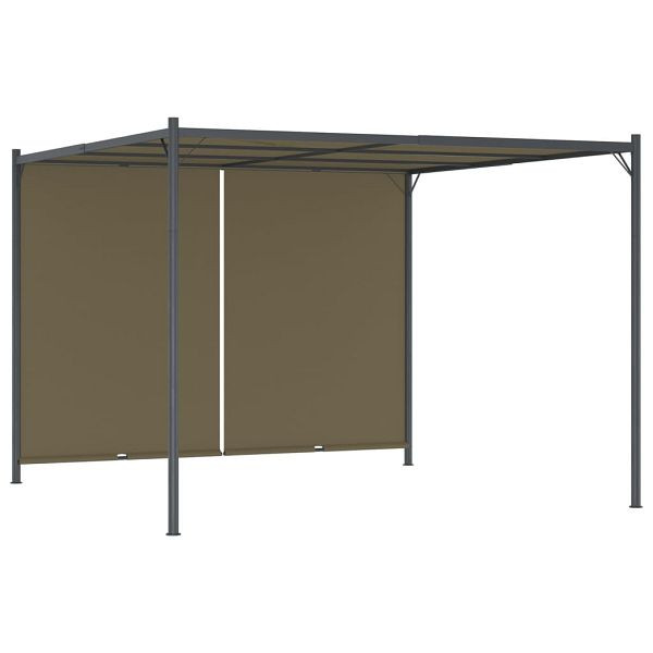 vidaXL Gartenpergola mit Ausziehbarem Dach 3x3 m Taupe 180 g/m², 312225