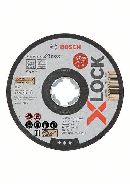 Bosch Trennscheibe X-LOCK gerade Standard for Inox WA 60 T BF, 125 x 1 mm, VE: 25 Stück, 2608619262