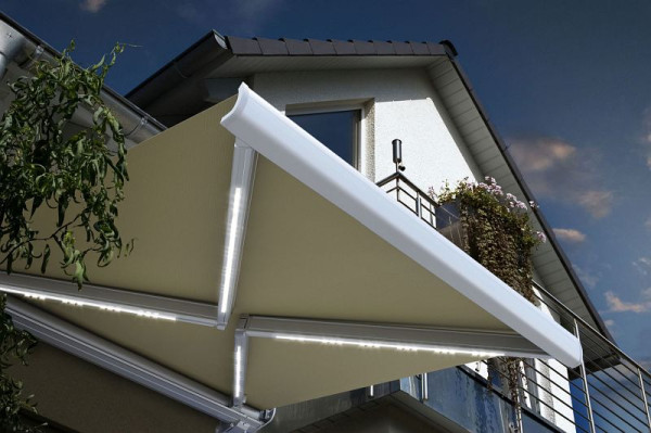 HOME DELUXE LED Vollkassettenmarkise ELOS - 500 x 300 cm Sandfarben, 22427