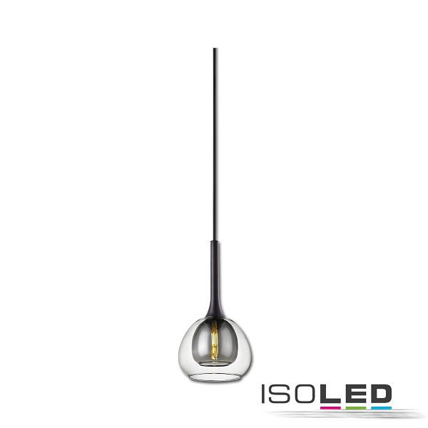 ISOLED Pendelleuchte, clear/black Glas, E14, 50-300cm, ohne Leuchtmittel, ohne Baldachin, 115218