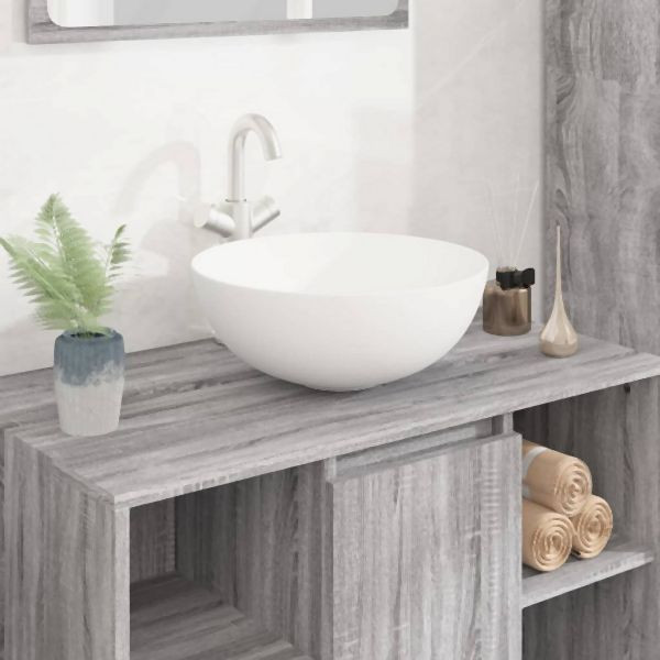 vidaXL Waschbecken Weiß 36x15 cm Abmessung Keramik Rund, 153343