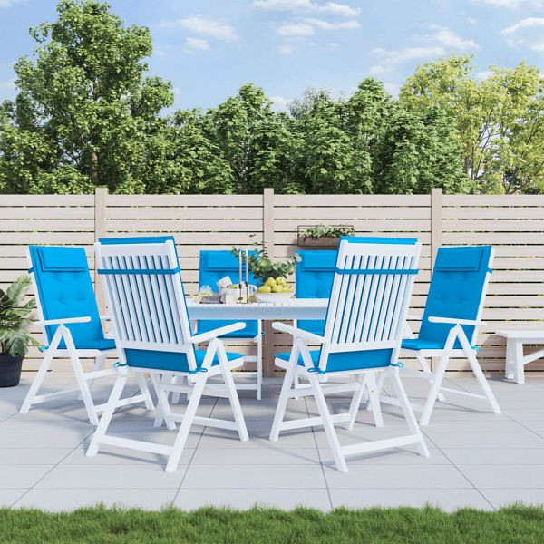 vidaXL Hochlehner-Auflagen 6 Stück Hellblau Oxford-Gewebe, 361888