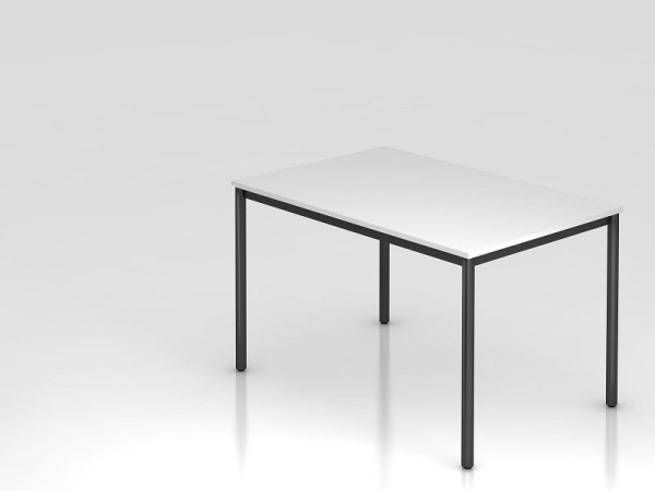 Hammerbacher Besprechungstisch Rundfuß 120x80 Weiß/Schwarz, Rechteckform, VDR12/W/D