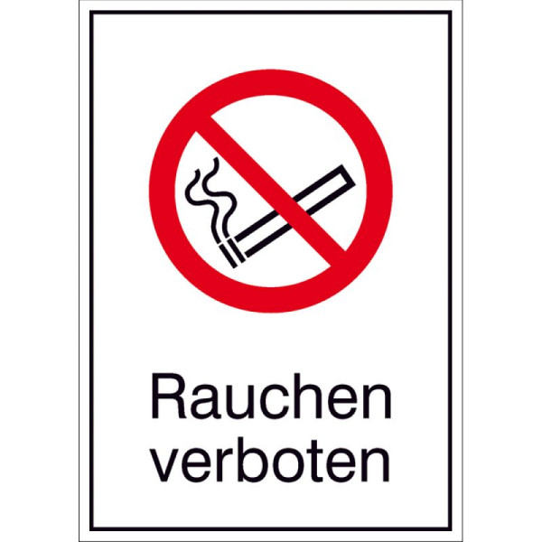 Stein HGS Kombischild, Rauchen verboten, 131x185mm/Alu,geprägt, 51.a6031