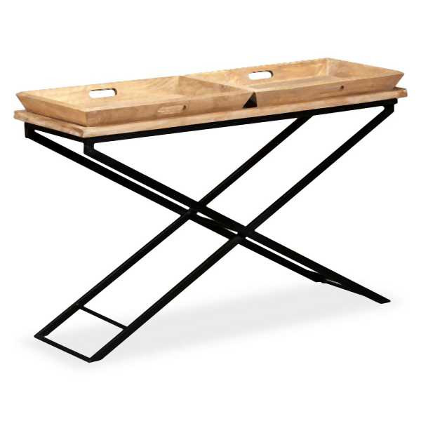 vidaXL Konsolentisch Mangoholz Massiv 130 x 40 x 80 cm, 244897