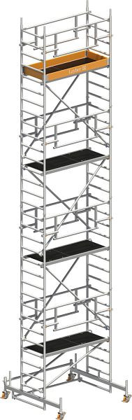 Layher Gerüst Uni Leicht P2 SAFETY PLUS mit Doppelgeländer, Max. Plattformhöhe: 7,26 m, 1423207