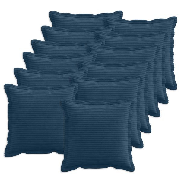 vidaXL Kissenbezug 12 stk. HOUTEN Marineblau 45 x 45 cm Cord, 918651