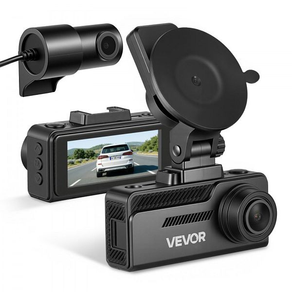 VEVOR 4K Dashcam Vorne & Hinten, 1080p Dual-Autokamera mit GPS G-Sensor, 32GB Speicherkarte, 3,18" Bildschirm, Parkmodus, DFBLXCJLYXPNDHK0M001V9