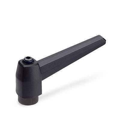 Ganter Verstellbare Klemmhebel, Kunststoff, Buchse Stahl (GN 500-63-M8-SW), VE: 25 Stück, 500-63-M8-SW