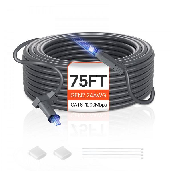 VEVOR Starlink Standardkabel Gen 2 Satellit V2 Verlängerungskabel 22,86m 24AWG / 0.25 mm², XLYZDLGEN224KCHXZ001V9
