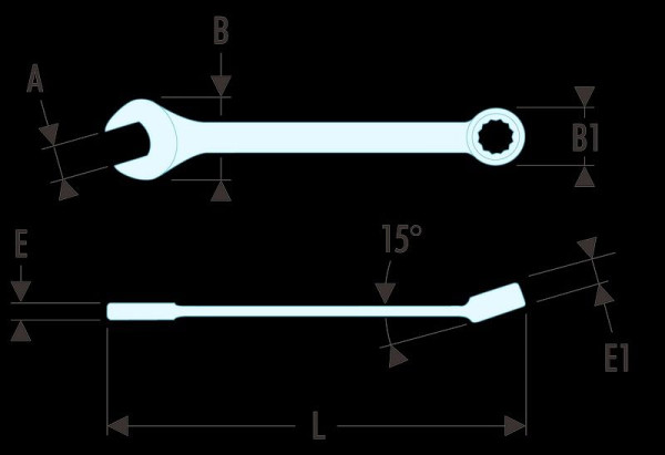 Facom Ring-Maulschlüssel "39" kurz 1/8", 39.1/8H