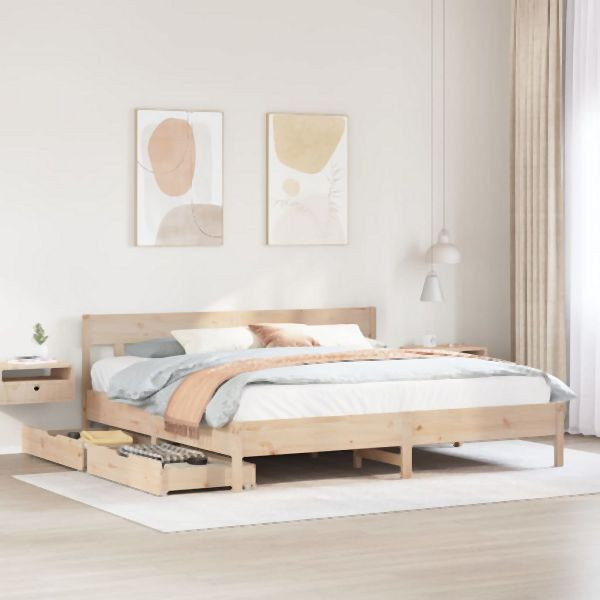 vidaXL Massivholzbett ohne Matratze 180x200 Kiefernholz, 3301857
