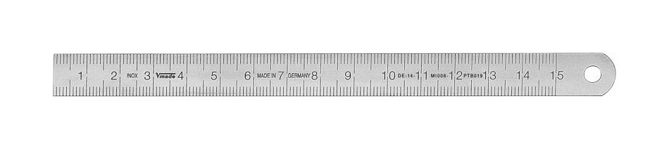 Vogel Germany Stahlmaßstab, Typ A, 6000 x 20 x 1,0 mm, Ablesung von links nach rechts, 1016010600
