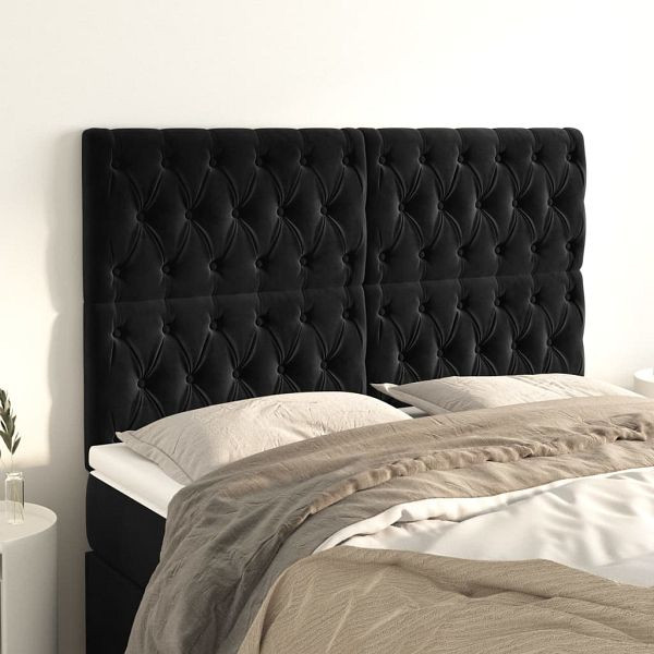 vidaXL Kopfteile 4 Stück Schwarz 72x7x78/88 cm Samt, 3116718