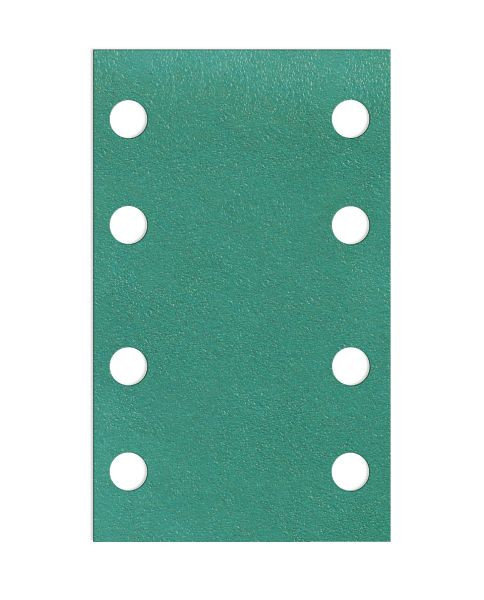 Klingspor FP 77 K Streifen kletthaftend wirkstoffbeschichtet, 80 x 133 mm Korn 320 Lochform GL18, mit Filmunterlage, VE: 100 Stück, 353119