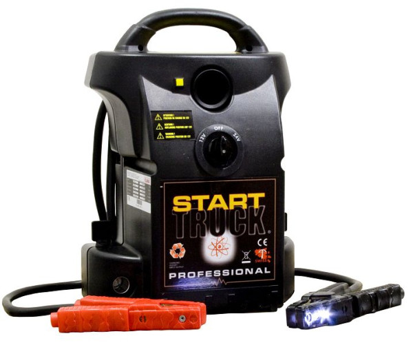 ELMAG Energiestation / Startgerät 12/24V, START TRUCK 5000/2500 Ampere, inklusive LED Beleuchtung an der Negativklemme, 55072