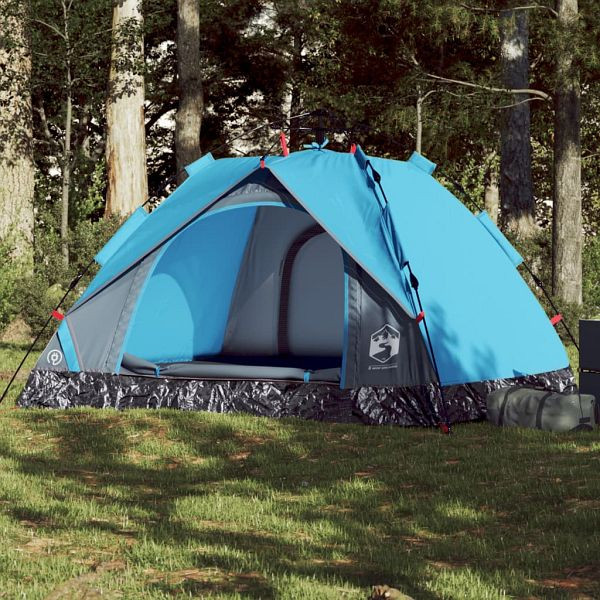 vidaXL Kuppel-Campingzelt 3 Personen Blau Quick Release, 4004194
